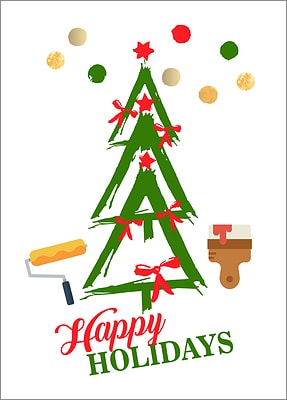 Painters Tree Holiday Card (Glossy White)