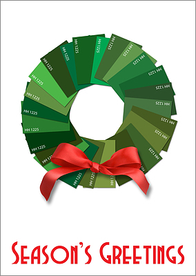 Painting Christmas Card Wreath (Glossy White)