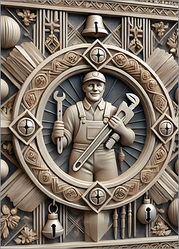 Plumber Christmas Card Cloudless