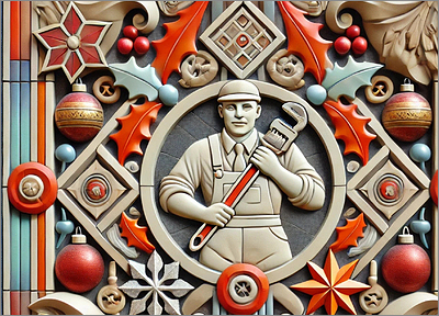 Plumber Christmas Card Enhanced