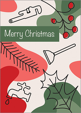 Plumbers Holly Holiday Card