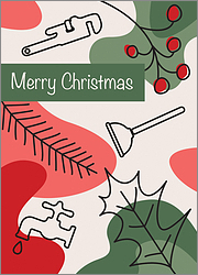 Plumbers Holly Holiday Card