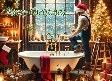 Plumbing Christmas Card Reposeful