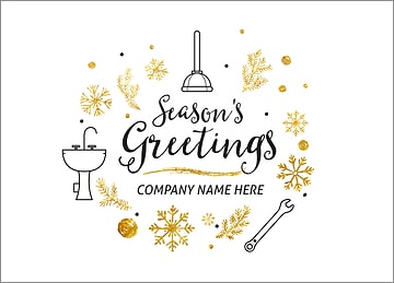 Plumbing Icons Christmas Card