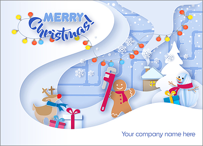 Plumbing Snowflakes Card