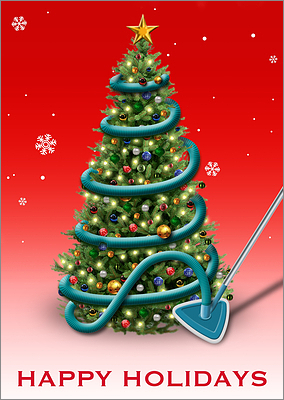 Pool Christmas Card (Glossy White)