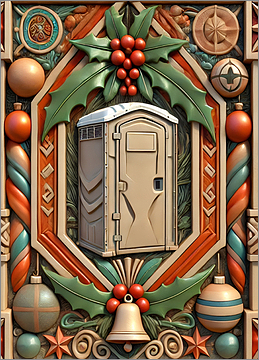 Porta Potty Christmas Card Buoyant