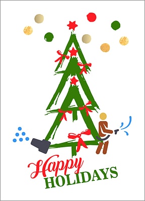 Pressure Tree Holiday Card (Glossy White) 