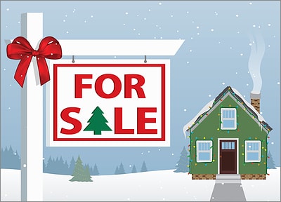 Real Estate Christmas Card (Glossy White) 