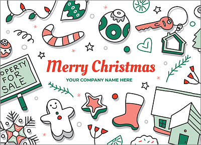 Real Estate Merry Holiday Card (Glossy White)