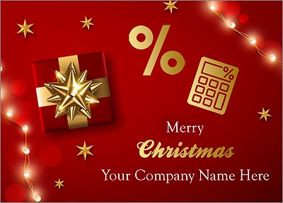 Red Accounting Christmas Card (Glossy White) 