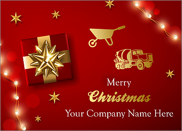 Red Concrete Christmas Card