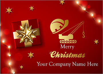 Red Construction Christmas Card