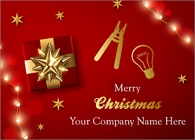 Red Electrician Christmas Card (Glossy White)