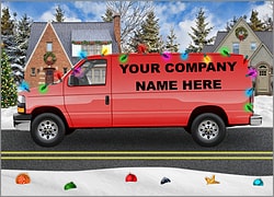 Red Van Christmas Card