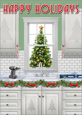 Remodeled Kitchen Holiday Card (Glossy White)