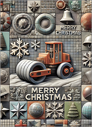 Road Roller Christmas Card Roister
