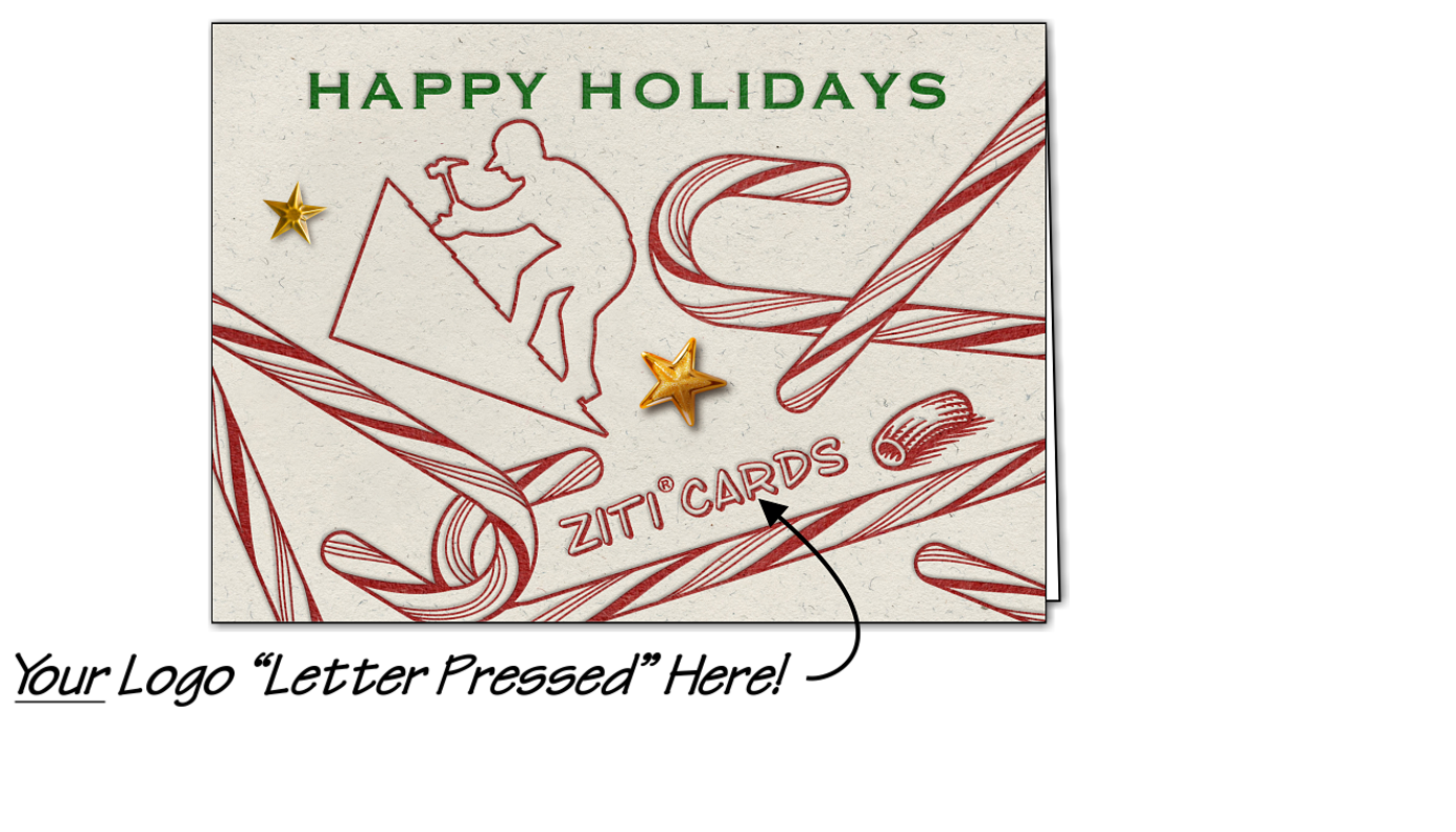 Roofing Logo Candy Canes (Glossy White)