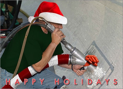 Sandblasting Holiday Card (Glossy White)