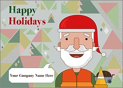 Santa Construction Christmas Card
