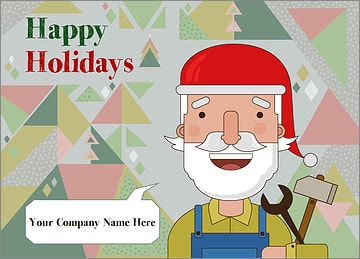 Santa Ironworkers Christmas Card