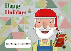 Santa Washing Christmas Card