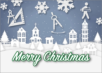 Snowy Architecture Card (Glossy White) 