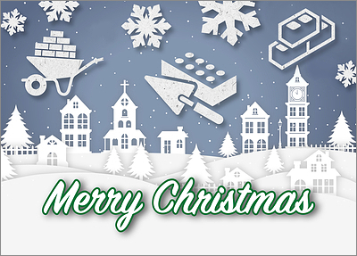 Snowy Bricklayer Card (Glossy White)
