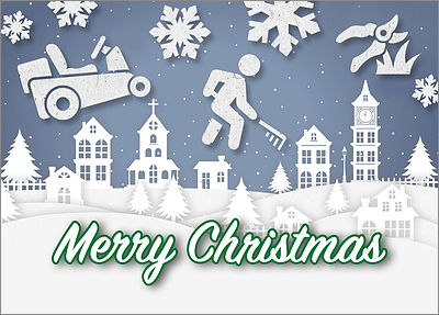 Snowy Lawncare Card (Glossy White) 