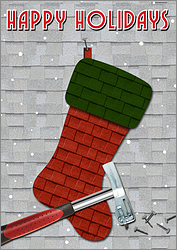 Stocking Roofing Christmas Card