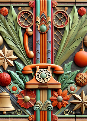 Telephone Christmas Card Gleaming (Glossy White)