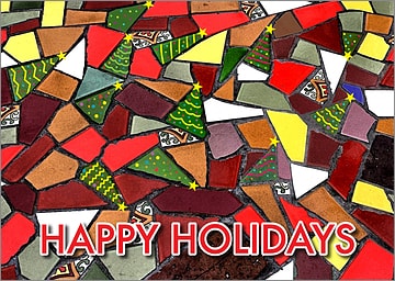 Tile Trees Christmas Card