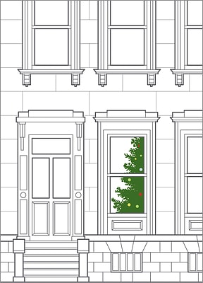 Tree in Window (Glossy White) 