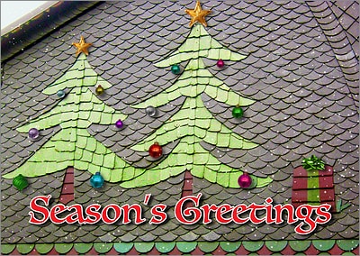 Tree Roof Christmas Card (Glossy White)