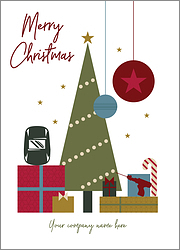 Welder Green Tree Christmas Card