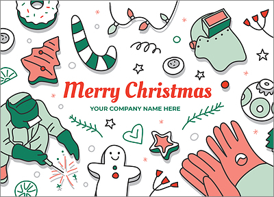 Welder Merry Christmas Card (Glossy White)