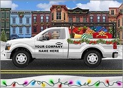 White Pickup Christmas Card