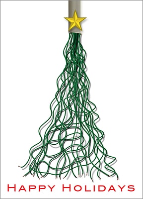 Wire Christmas Tree Card (Glossy White)