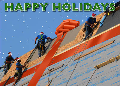 Bow Roofing Christmas Card (Glossy White)
