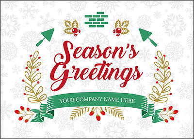 Bricklayers Snowflake Christmas Card (Glossy White)