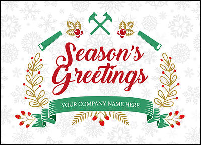 Carpenters Snowflake Christmas Card (Glossy White)