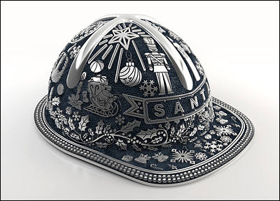 Christmas Hard Hat (Glossy White)
