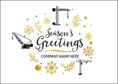 Crane Icons Christmas Card (Glossy White)