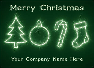 Electrical Christmas Card Green