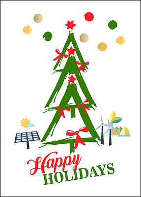 Energy Tree Holiday Card (Glossy White)