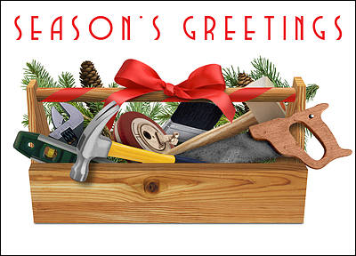 Handyman Christmas Card (Glossy White)