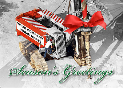 Oil Drilling Christmas Card (Glossy White)
