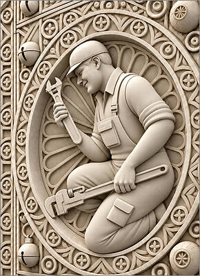 Plumber Christmas Card Cool (Glossy White) 