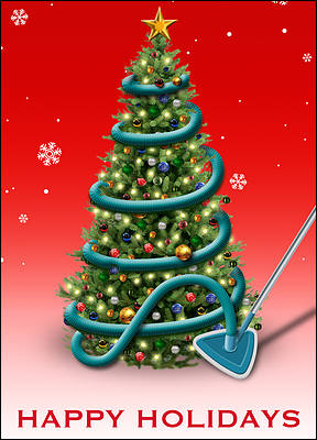 Pool Christmas Card (Glossy White)