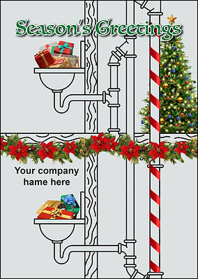 Santa Potty Christmas Card (Glossy White)